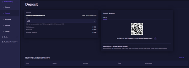 CoinFLEX exchange deposit